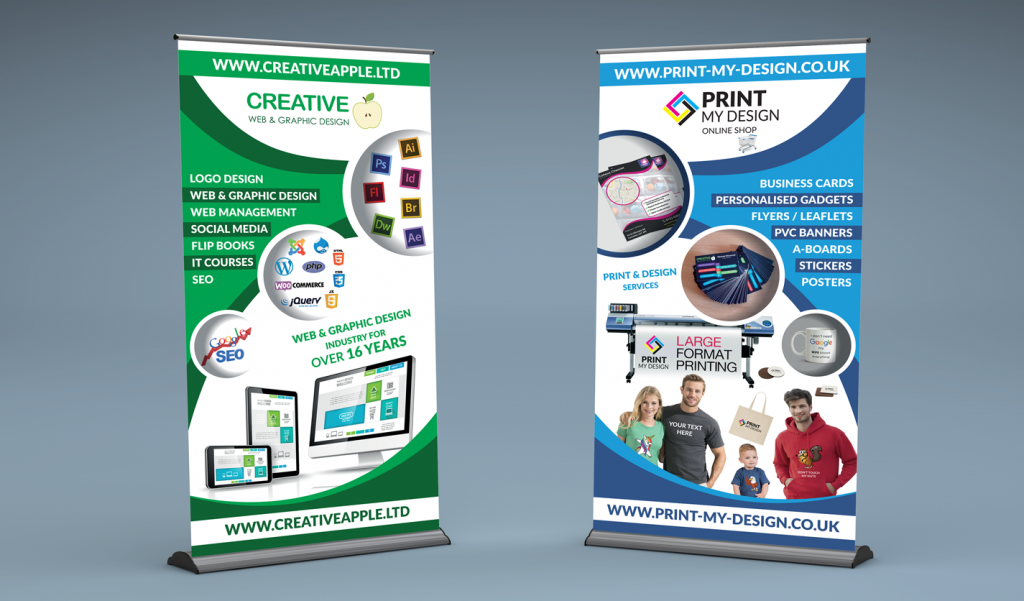 Creative Apple Print My Design Roller Banner 1 Web Graphic Design Agency Greater Manchester